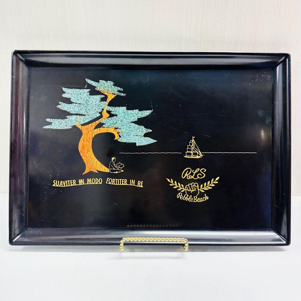 Vintage Couroc of Monterey Tray Monterey Cypres Robert Louis Stevenson School